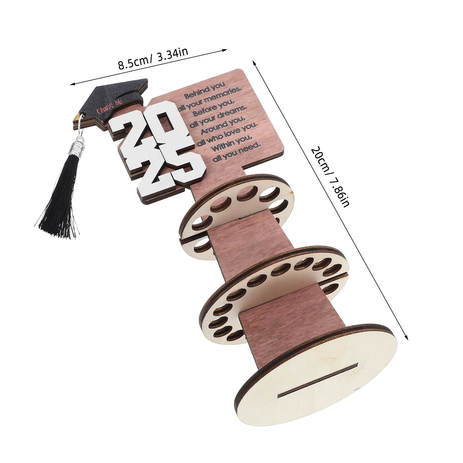 حامل أموال لحفلات التخرج حامل بطاقات نقدية خشبي مزدوج الطبقة لفئة 2025 زينة التخرج ومستلزمات الحفلات #5