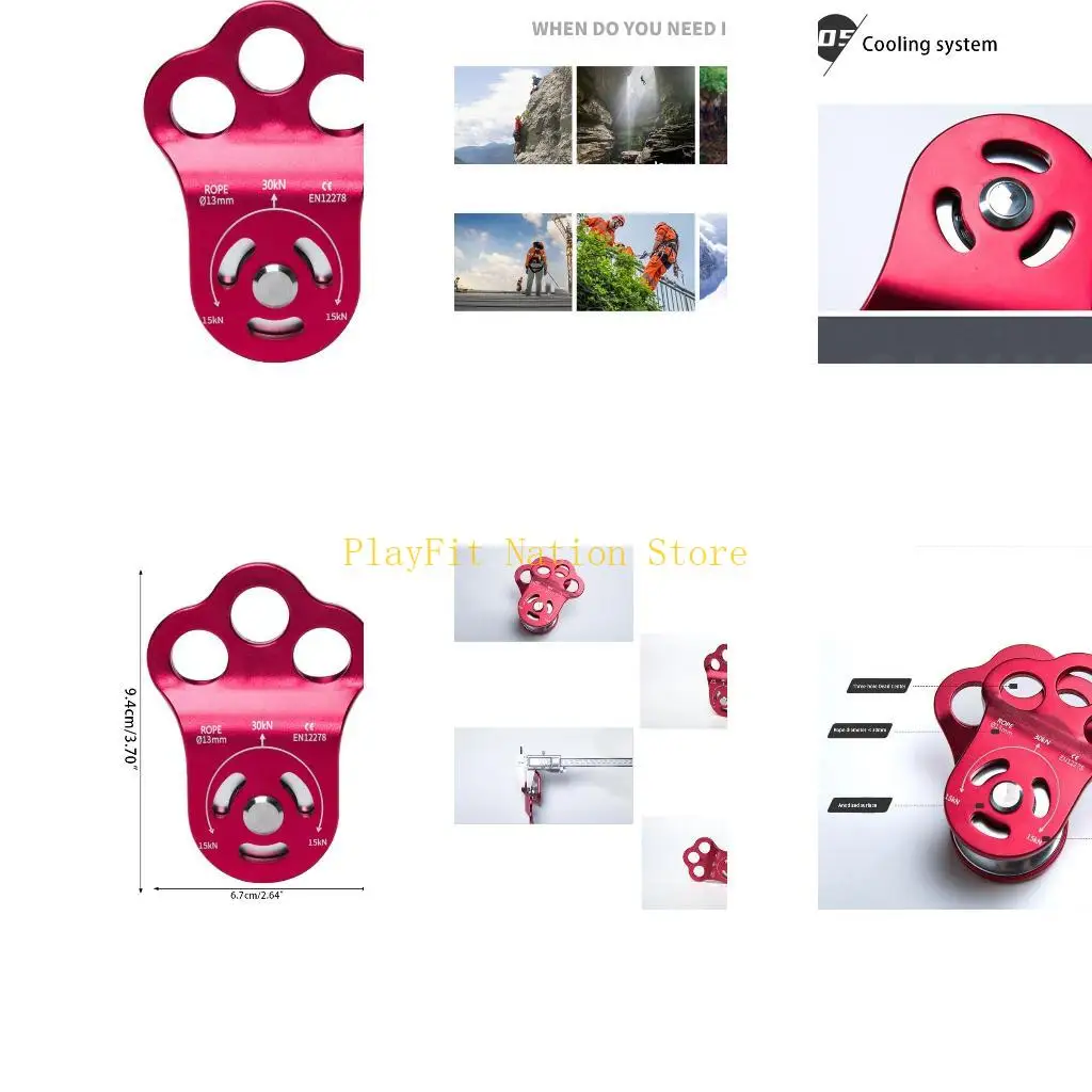 

242F портативный подшипник с одним шкивом с тремя отверстиями, используемый для операций на большой высоте, спасательных спуска,