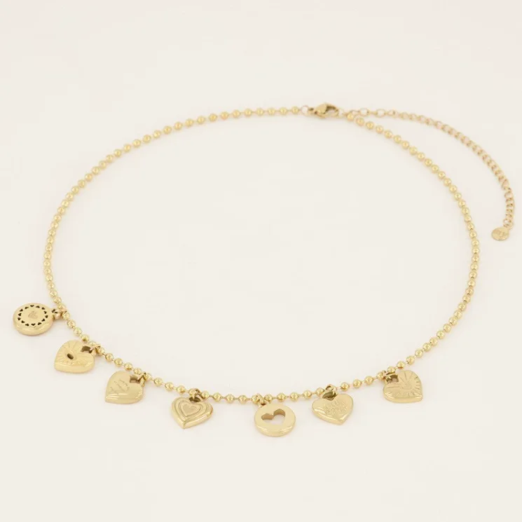 Populaire hart DIY ketting roestvrij staal holle hart hanger ketting voor vrouwen meisjes choker ketting sieraden accessoire geschenken