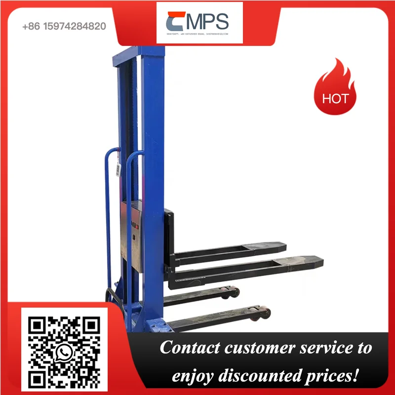 Factory Direct Hydraulic Small Hand Remote Control Electric Forklift Manual 500kg 1000kg Hand Pushed Forklift Self Lift Stacker