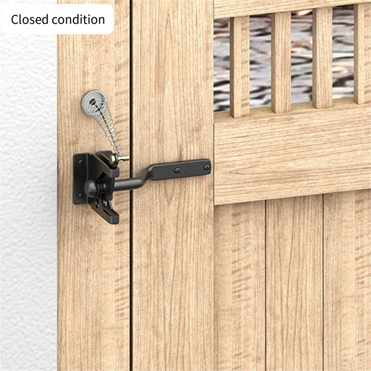 Y06A Self-Locking Gate Latch Carbon Steel Post Mounted Fence Gate Latch Heavy Duty Automatic Lever Latch