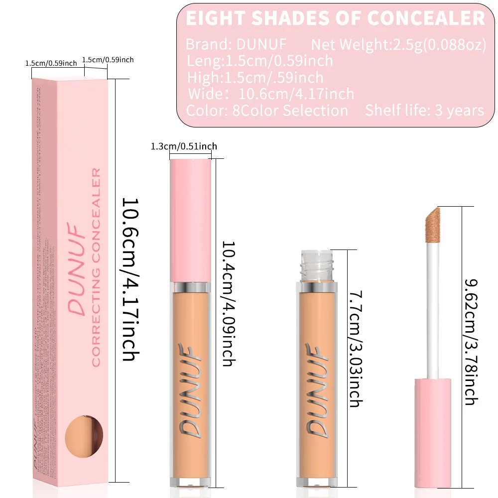 كريم أساس كونسيلر لتصحيح الألوان بـ 8 ألوان، مكياج سائل بتغطية كاملة للهالات السوداء والمرطب باللون الأحمر طوال اليوم