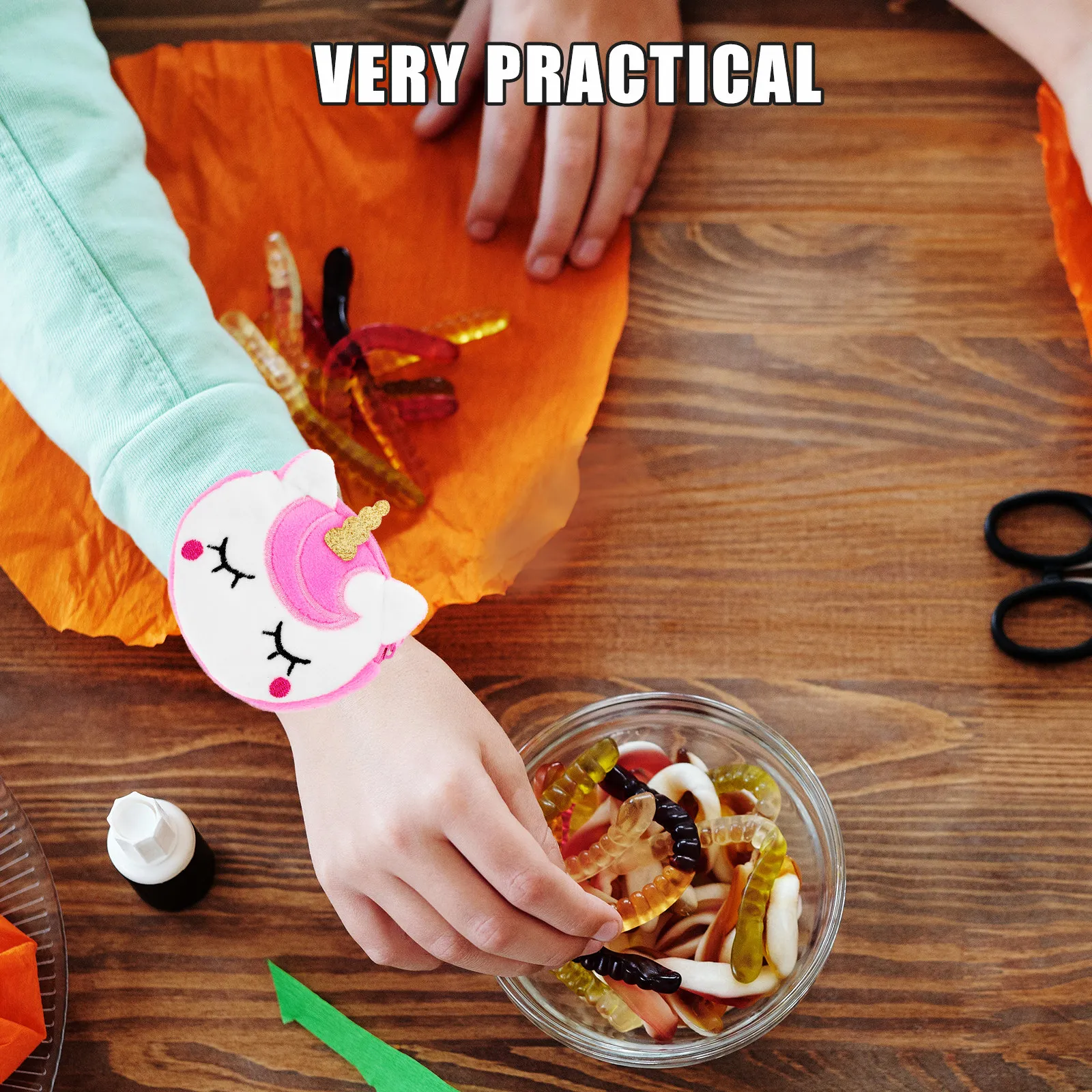 

2Pcs Unicorn Snap Slap Bracelet Cartoon Wristband Kids Party Favors Coin Purse Change Storage Cute Creative Bags