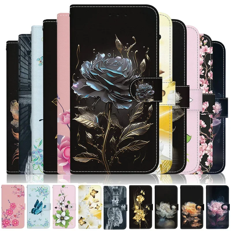 

New Style G54 Power G53 G23 G 84 5G Flip Case Floral Leather Book Capa for Motorola Moto G84 Case Phone G53J G13 G14 E13 G 54 53