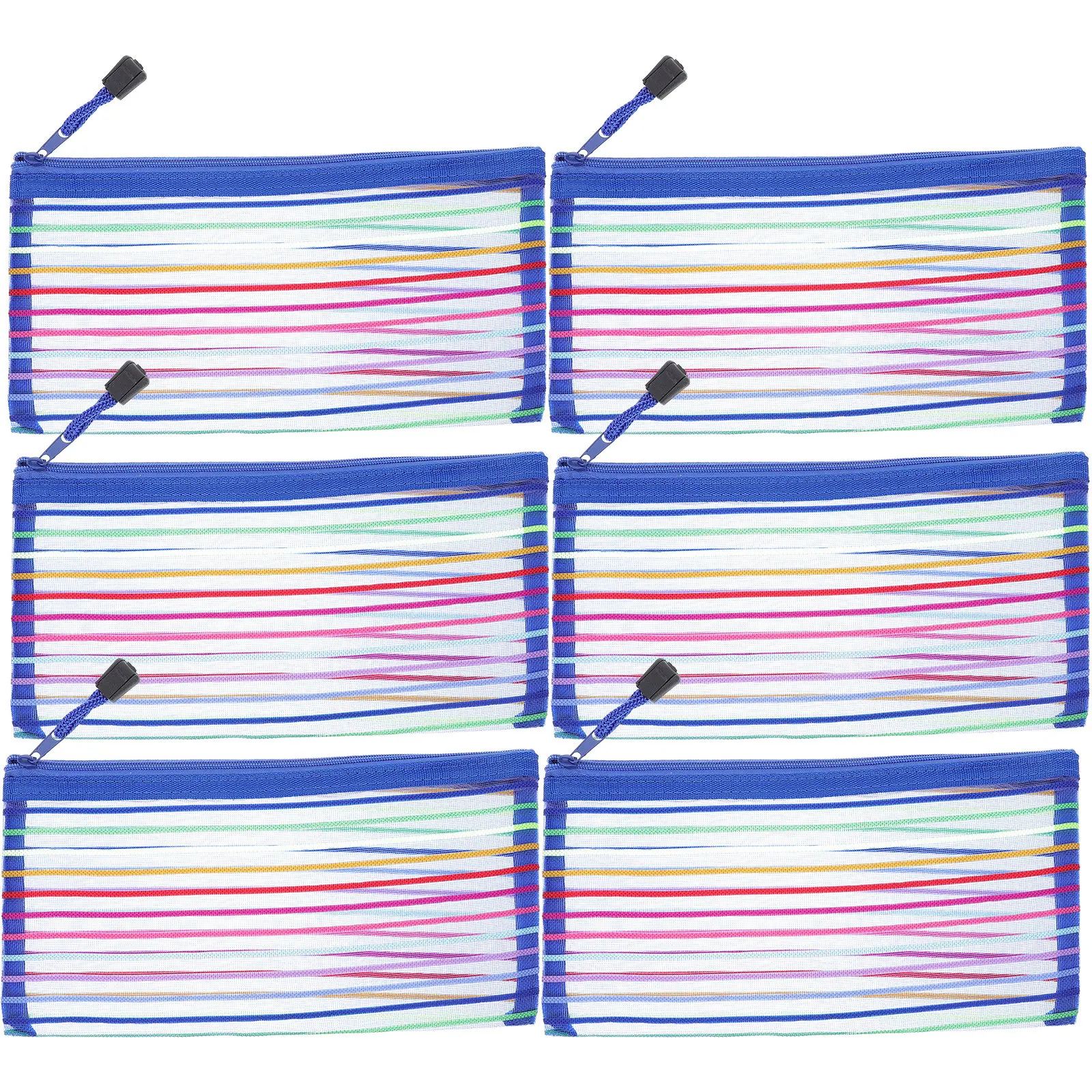 

6Pcs Lightweight Foldable Money Pouch Zipper Oxford Cloth Aluminum Alloy Frame for Cash Bills Receipts Certificates
