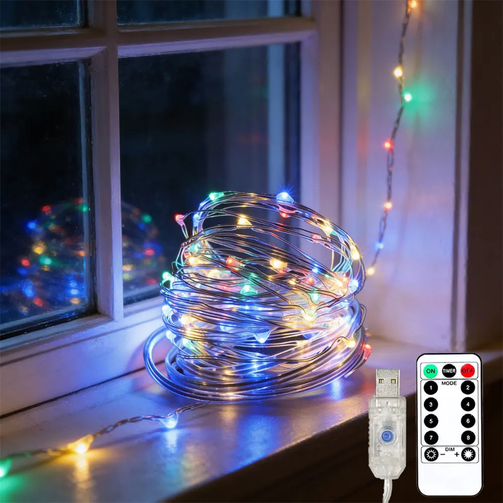 

Remote Control USB Led String Light 2M/5M/10M/20M 8Mode Fairy Garlands Lights for Wedding Christmas Holiday New Year Decoration