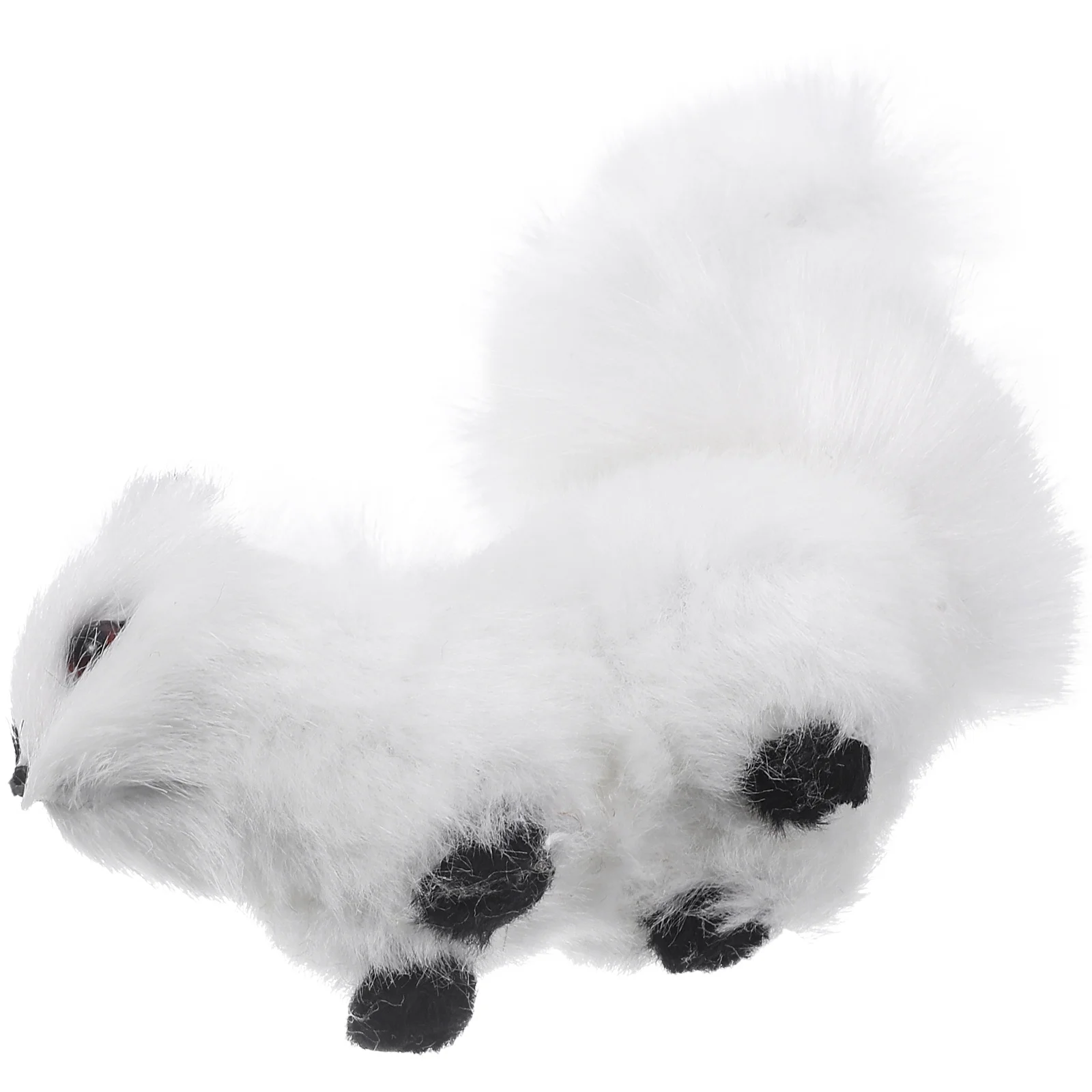 

Adorable White Decor Figurine Plush Squirrel Adorable Animal Figurine for Party Tabletop Squirrel Statue Decor