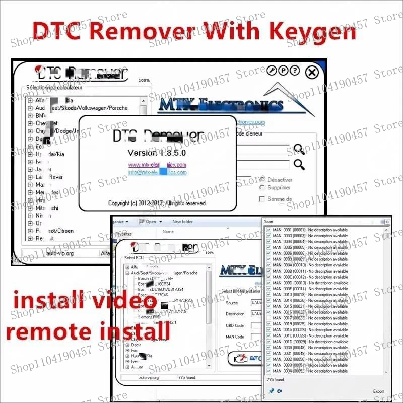DTC Remover 2024 - Advanced Software for KESS, KTAG, FGTECH OBD2 and More with Keygen and ECU Tuning Features
