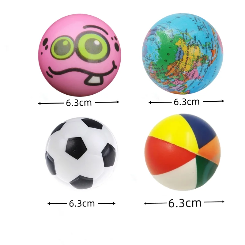 12PCS Expression Soft Balls Toy Beach Sponge Stress Ball Squeeze Smiley Face PU Foam For Kids Adult Sports Decompress Toy Ball