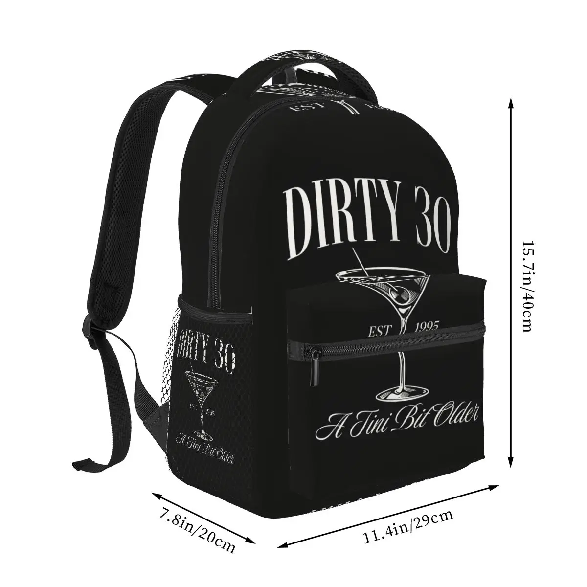 30th Birthday For Her Dirty 30 S Thirty 1995 Student Backpack School Bag Hiking Daypack for Men Women Bookbag Shoulder Bags