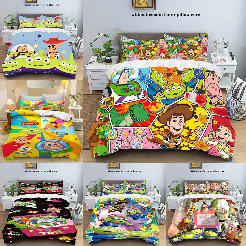 New Design Toy Story Bedding Sets Buzz Lightyear Woody Comforter Cover Bed Cover Duvet Cover Pillow Case 2-3 Pieces Sets