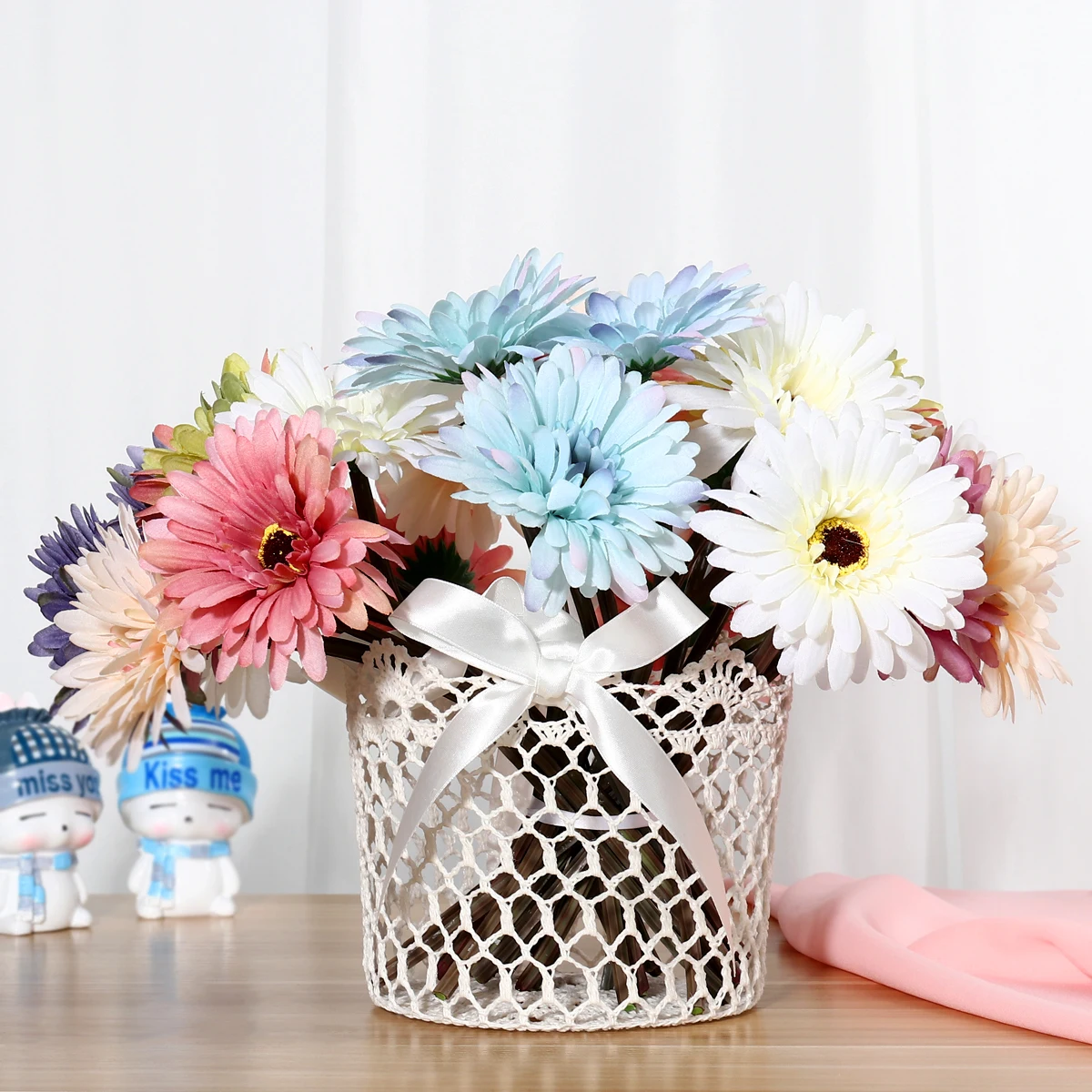

Satin Wedding Girl Baskets White Decorative Vintage Elegant Romantic Ceremony Flower Girl Baskets Accessories Storage