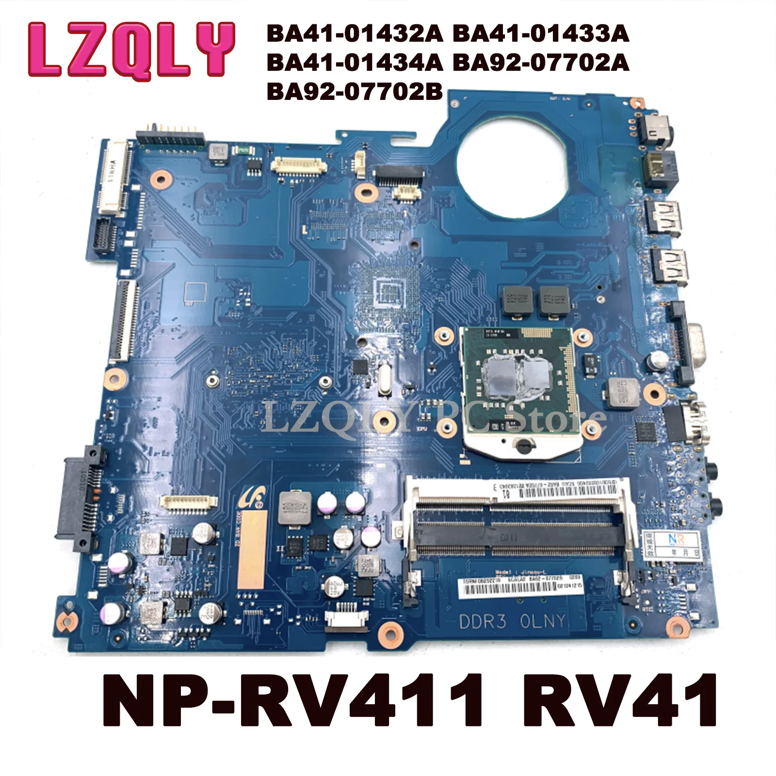 LZQLY For Samsung NP-RV411 RV411 BA41-01432A BA41-01433A BA41-01434A BA92-07702A BA92-07702B Laptop Motherboard HM55 DDR3