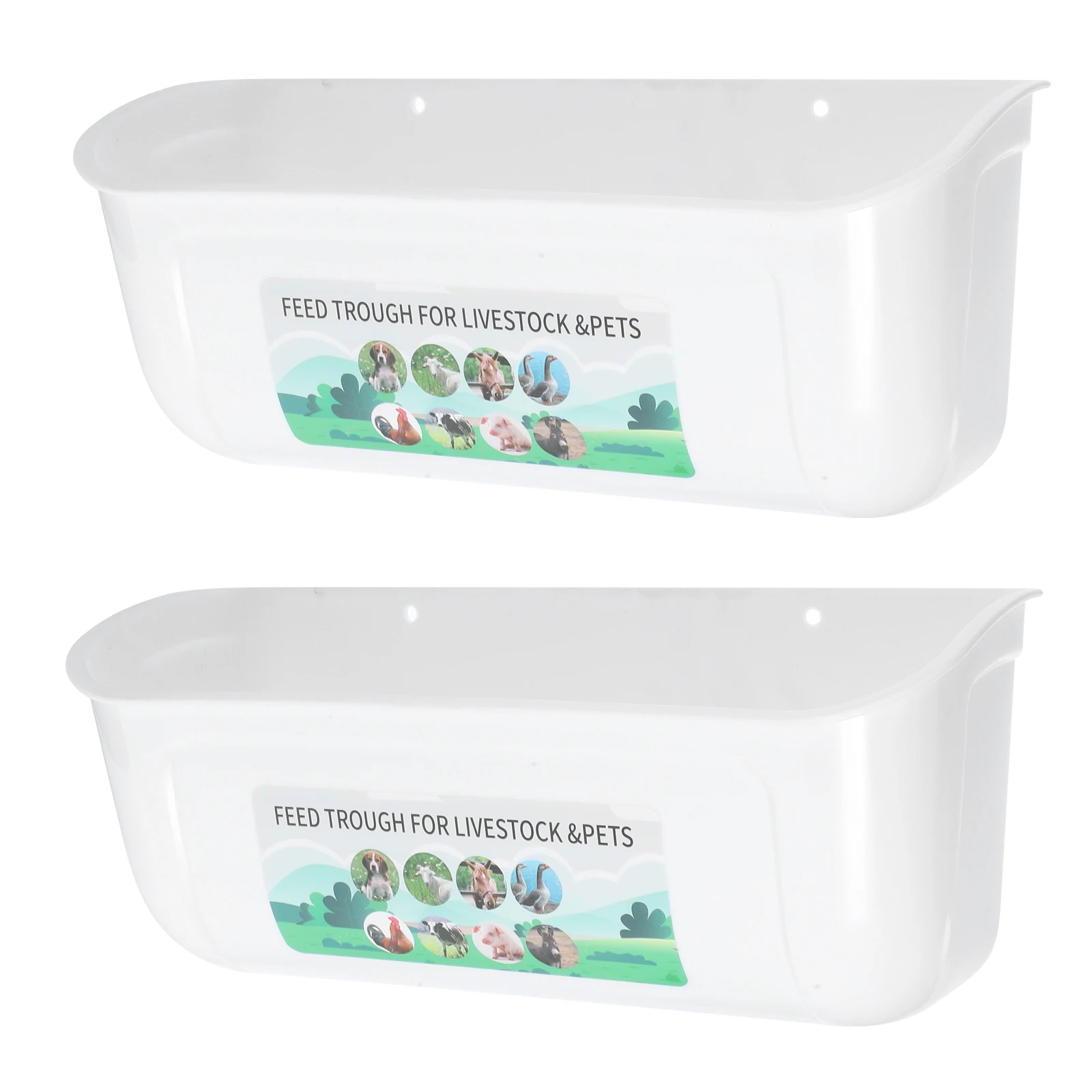 

2 Pcs Automatic Feeder Plastic Parrot Trough Bucket Pigeon Food Feeding Pp Container