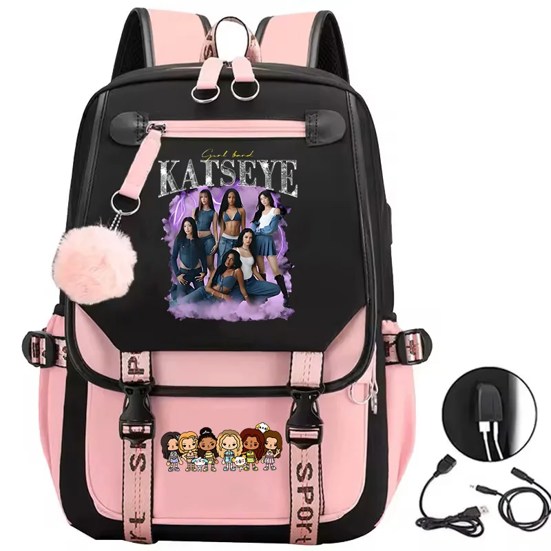 

Backpack Hot Group Katseye Print Women Laptop Computer Large Capacity School Backpacks for Girls Teenager Students Bookbag Gift