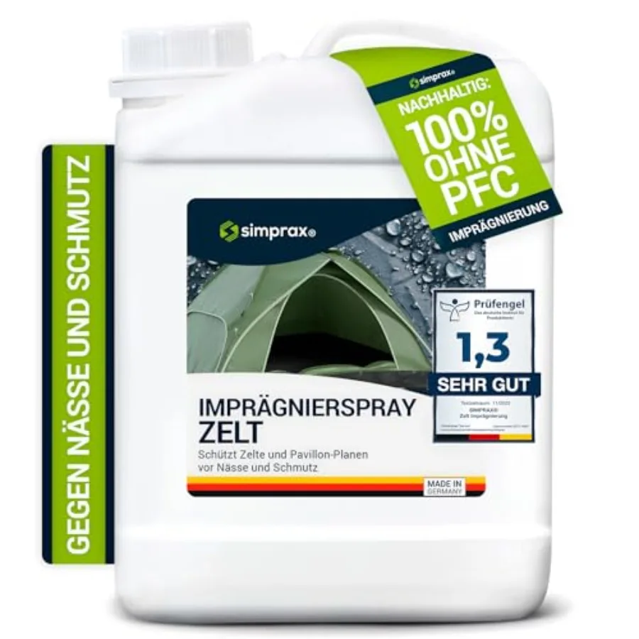 

® Tent Waterproofing Spray - Certified Eco-Friendly UV-Stable and Biodegradable Waterproof Spray Made in Germany Waterproofing