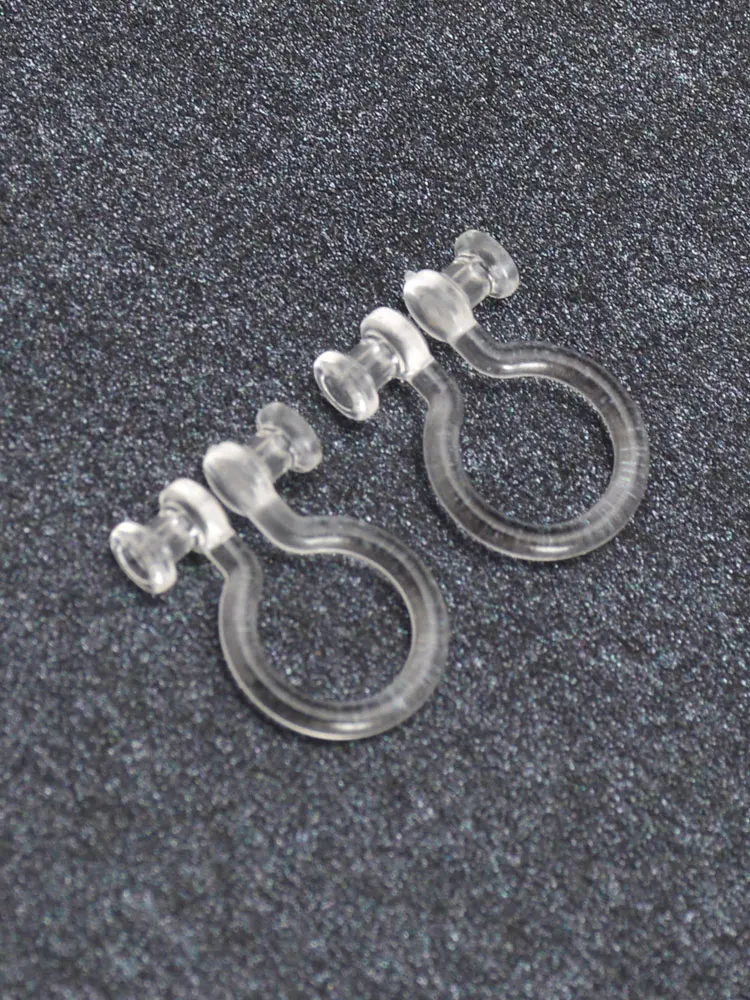 20 peças conversores de clipe de orelha não perfurados em forma de u de resina transparente com buraco duplo para brincos diy joias atacado