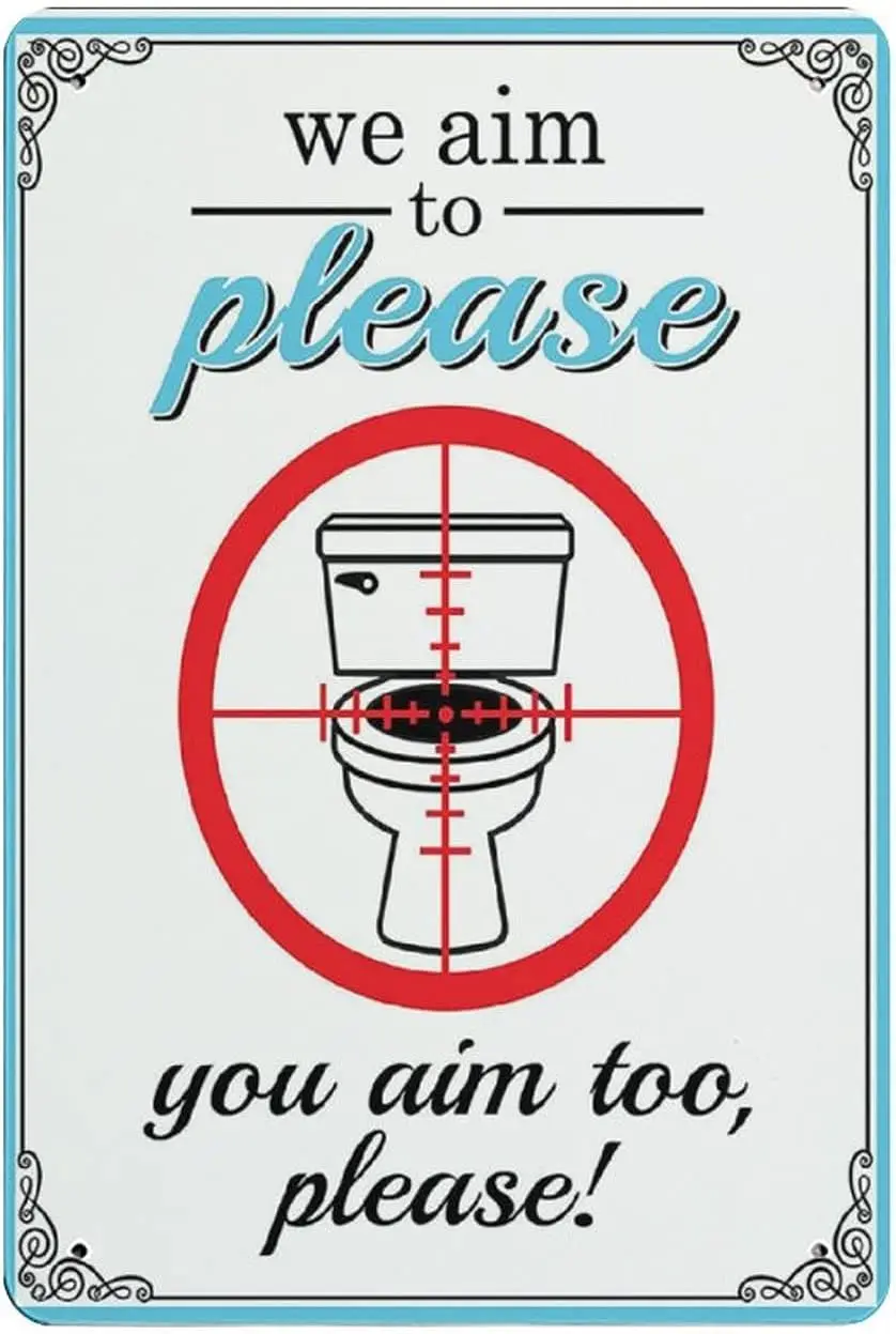 Metal Tin Signs We Aim to Please You Aim Too Please Retro Signs Vintage Aluminum Tin Sign For Home Garden Cafe Bar Tin