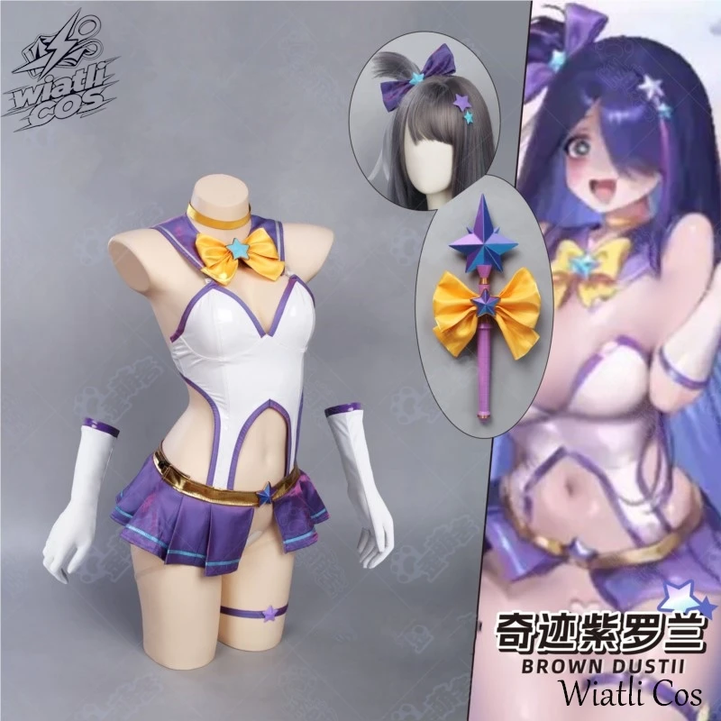 Disfraz de Cosplay Miracle Violet Pallete, Traje de Chica Mágica, Color Marrón Polvo 2, Lencería Sexy para Mujer, Disfraz de Halloween para Adultos