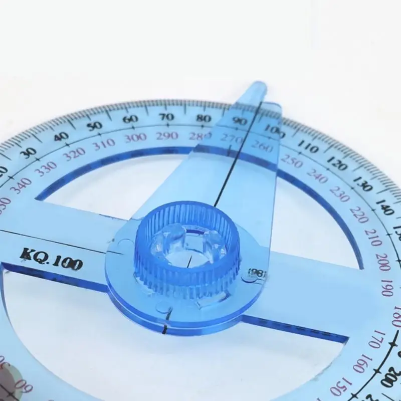 2 Pcs Clear Protractor Ruler Math Protractor Circle Protractor for Drawing 203A