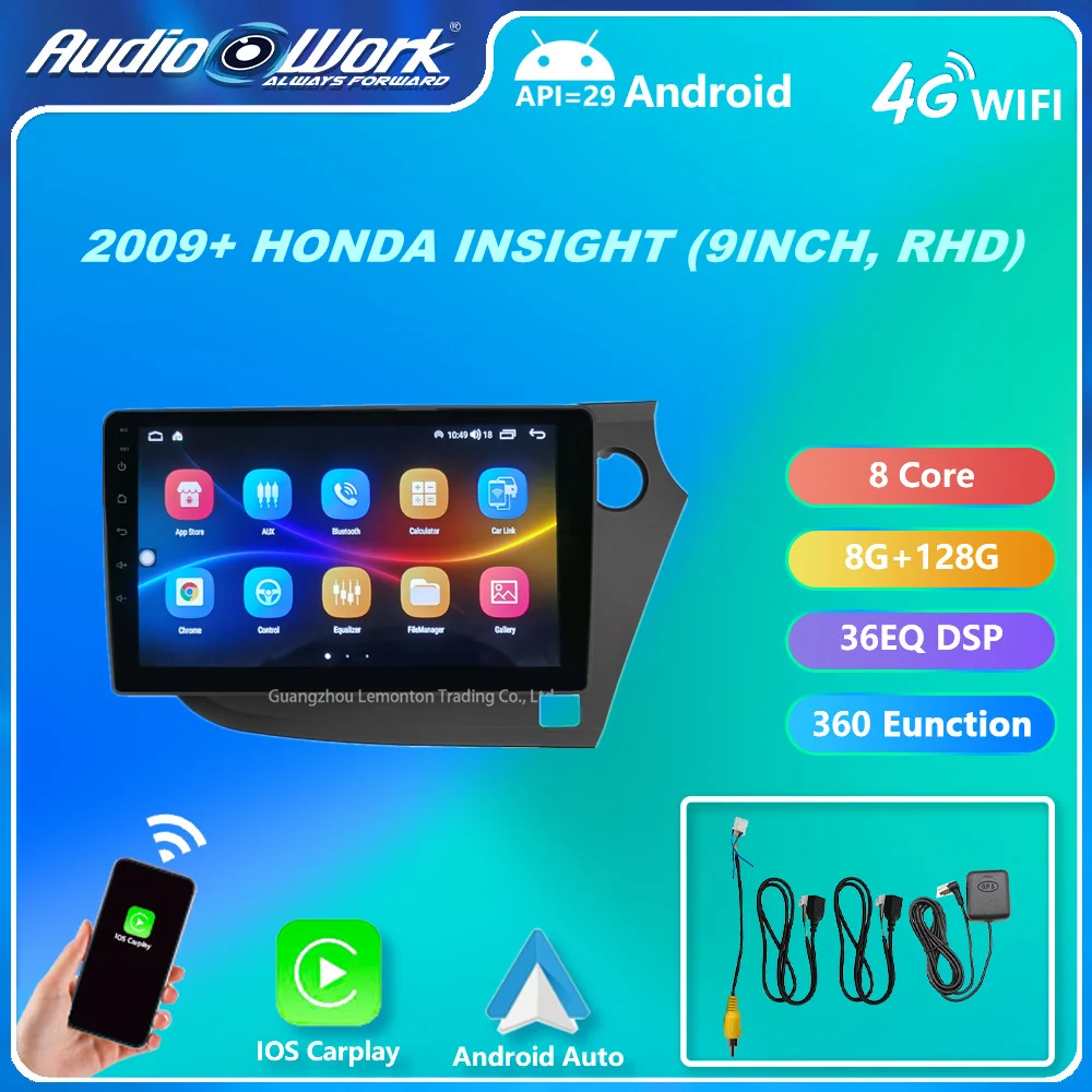 

For Honda Insight 2009 RHD Radio Headunit Device 2 Double Din Quad Octa-Core Android Car Stereo GPS Navigation Carplay