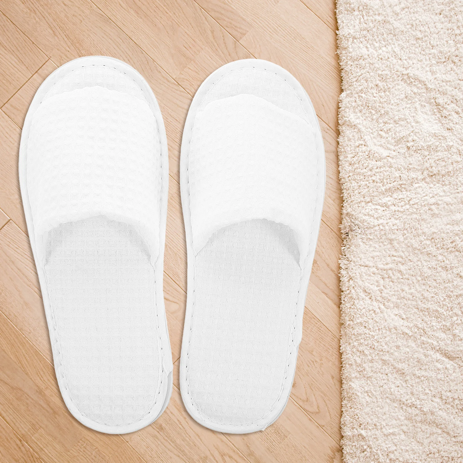 

5Pairs Indoor Slippers Open Toe Reusable Soft Comfortable Spa Hotel Guest Slippers Set Spa Slipper Disposal Hotel Slipper