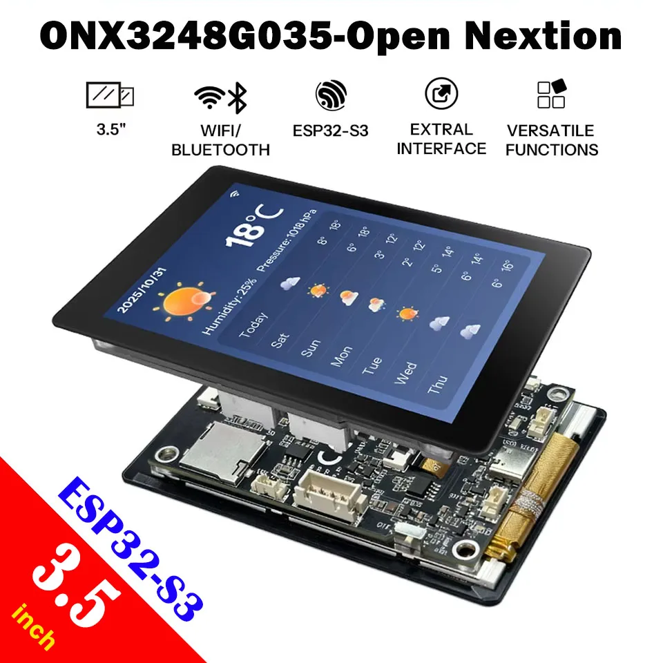 

ONX3248G035-Open Nextion 3.5″ Genius Series ESP32-S3 ЖК-модуль, сенсорная панель, плата для разработки
