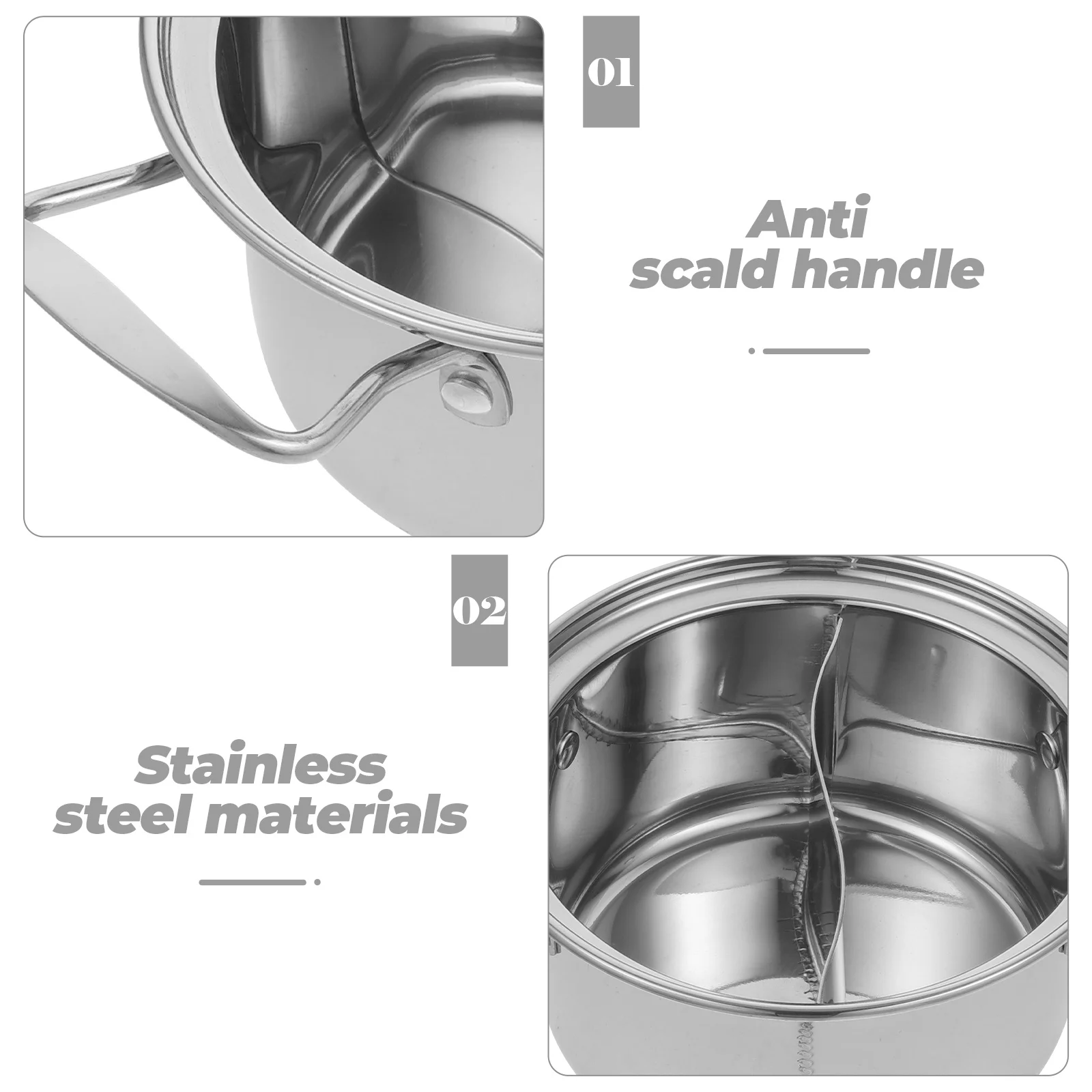 

Small Soup Pot Stainless Steel Double Handle Non-Stick Easy Clean Kitchen Cooking Pot for Home Restaurant Ramen Noodle Hotpot