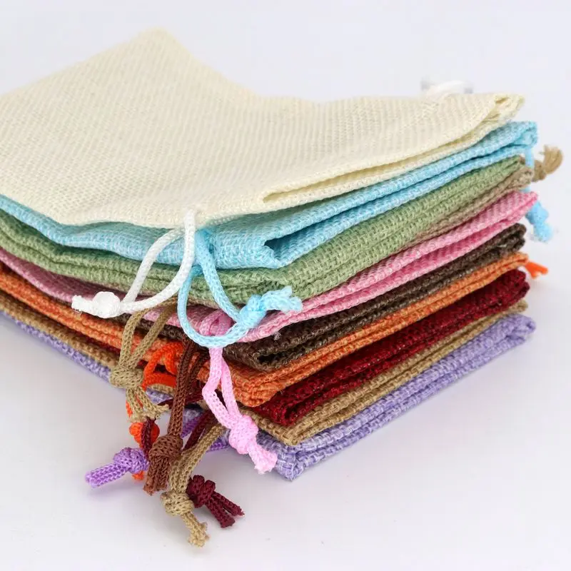 5Pcs/lot Jewelry Pouches Gift Bag and Packaging Fabric Drawstring Pouches For Jewelry Finding Wedding Engagement DIY Accessories