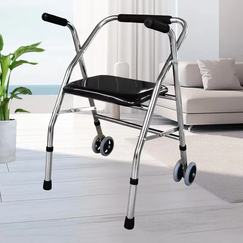 Wheel with seat Push walker booster