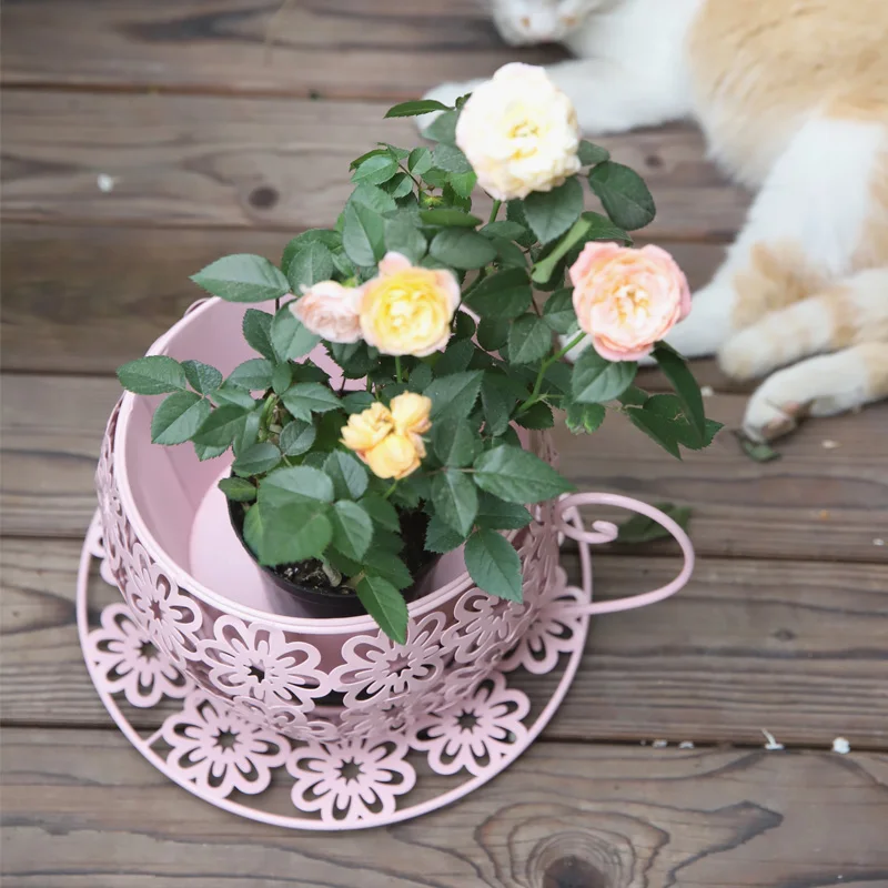 

Цветочный горшок с выдолбленным узором, железный горшок для цветов, уличный декоративный горшок для бонсай, балкон, пейзажный акцент, шикарные цветочные сосуды в деревенском стиле