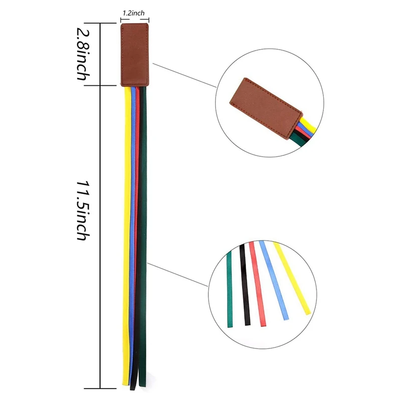 Marcapáginas de página de cuero, marcapáginas de página de libro, marcapáginas de polipiel con cinta colorida, 6 uds.