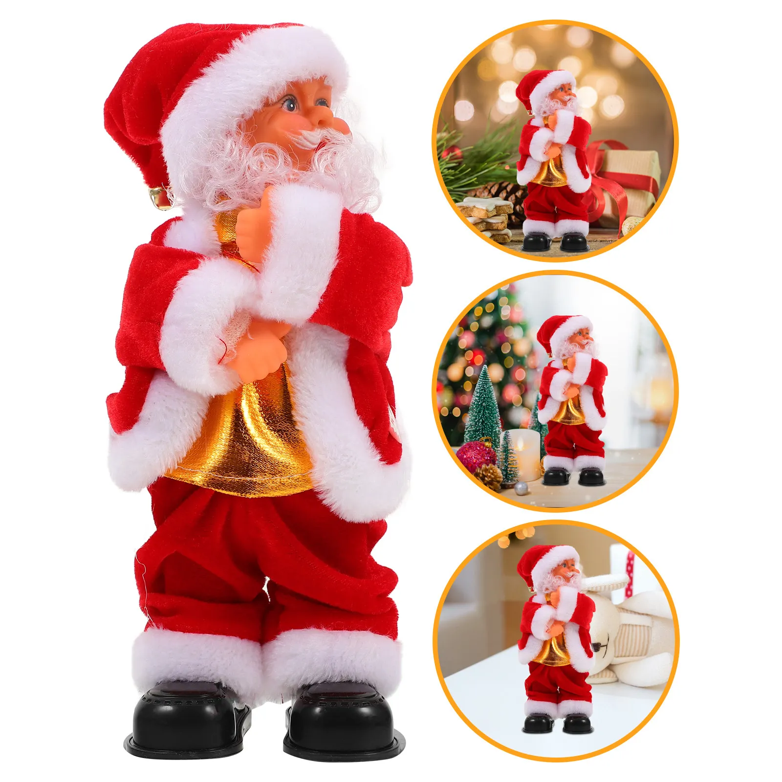 

Electric Santa Claus Funny Christmas Decoration Kids Xmas Party Favor Cute Small Santa Christmas Present Warm Festival