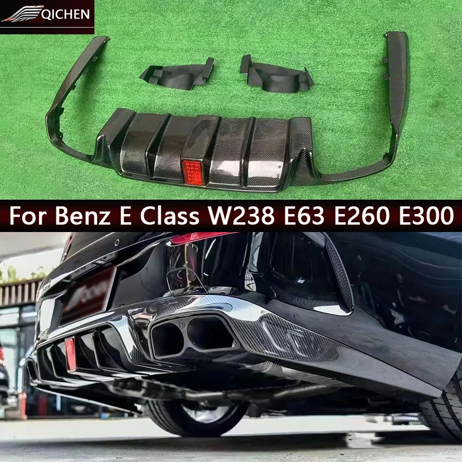 

For Mercedes Benz E Class W238 E63 E260 E300 Carbon Fiber Back lip Car Rear Bumper Diffuser Rear Splitters Spoiler Body Kit