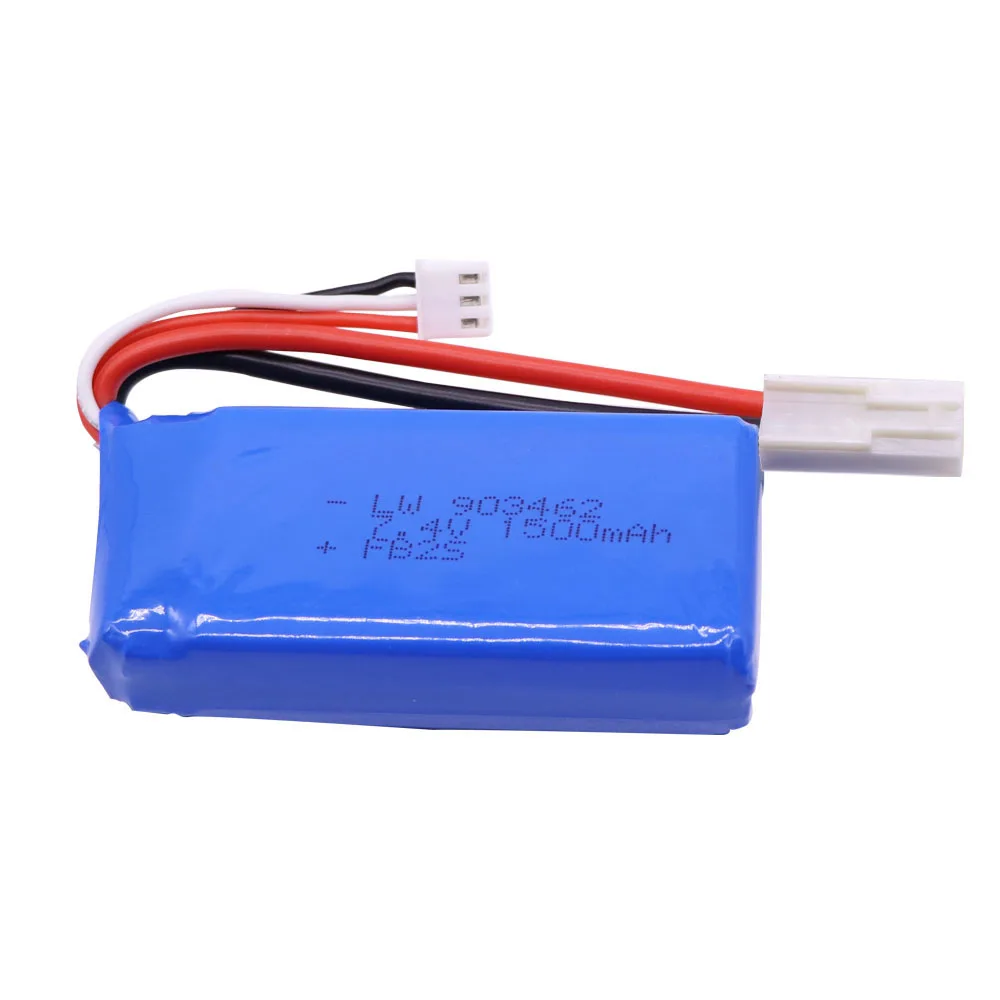 7.4V 1500mAh lipo batteria 903462 JST/SM/T/EL-2P PLUG and Charger set Per FT009 barca del RC 12428 batteria Lipo 2S 7.4V RC batteria giocattolo