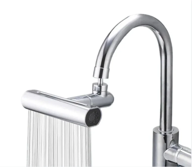 360° Swivel Waterfall Faucet Hot & Cold Water Temperature Adjustable Water Tap Four Spouting Ways Anti-corrosion and Anti-rust