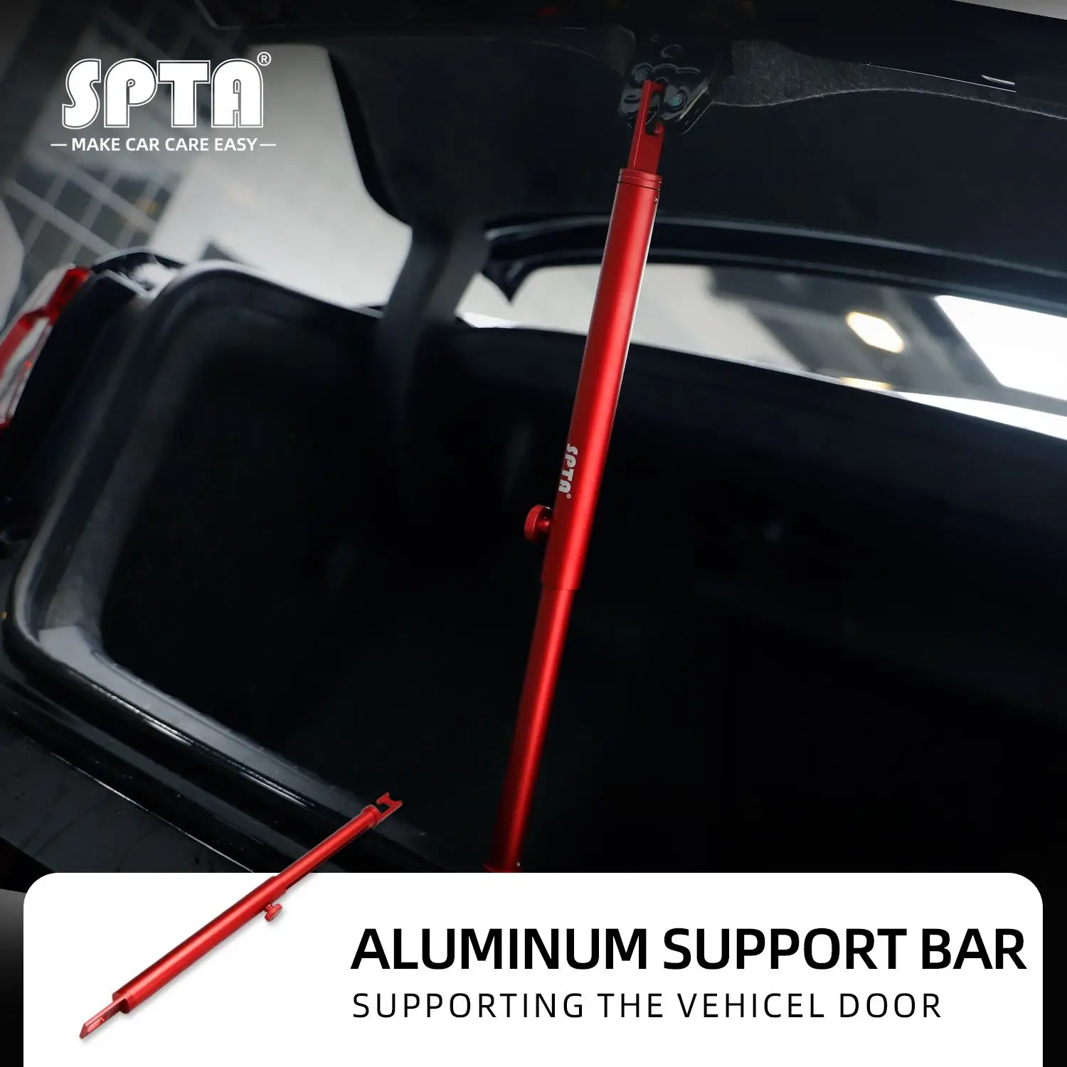 SPTA Support Rod for Car Polishing 31-47cm Retractable Aluminum Holding Vehicle Trunk Lid Door Fixing Tools