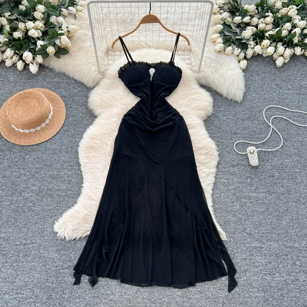 Chic vintage albero commestibile fungo strass elegante fata moda coreana Boho abbigliamento donna vestito