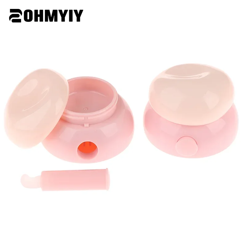 1 szt. Mini Puszka Kosmetyczna 3,5g Pojemnik na Makijaż Pielęgnację Skóry Krem do Twarzy Balsam do Ust z Silikonową Łyżeczką Butelka Wielokrotnego Użytku