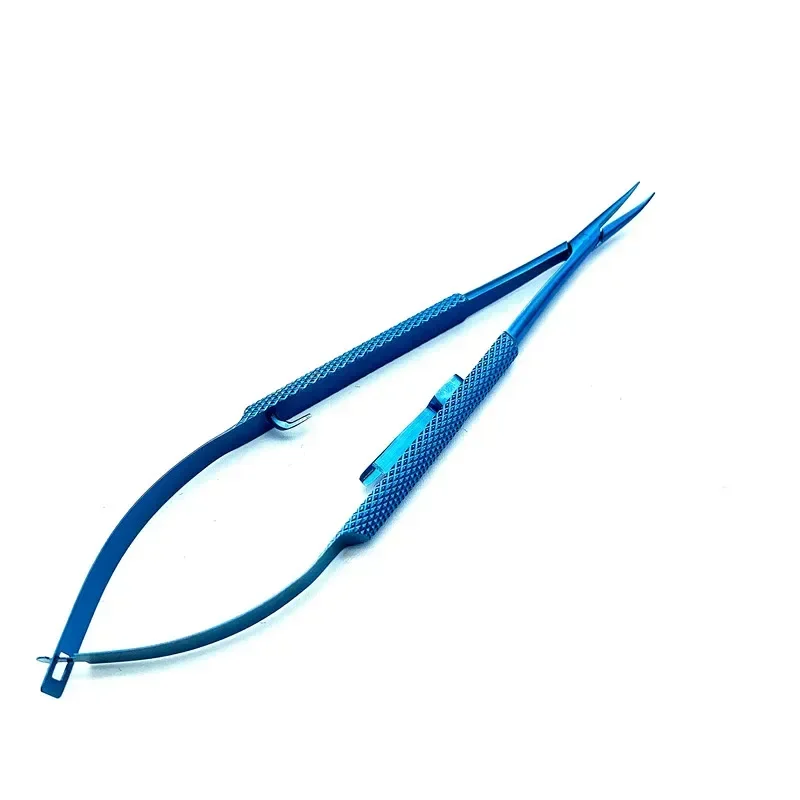 Ophthalmic Needle Holders with Lock Tweezer Veterinary Ophthalmic Forceps 12cm 14cm 16cm 18cm Titanium