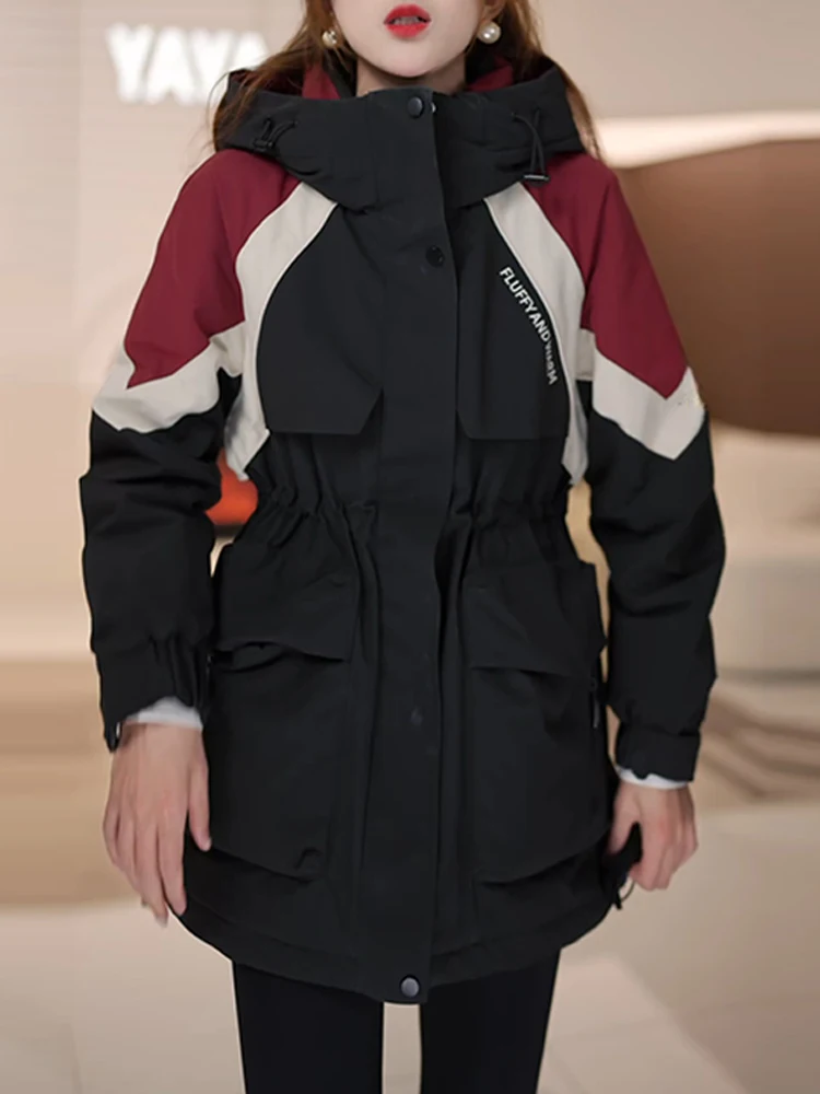 

Casual Spor Commuter Sle Long Sve Cotton Jaet 2026 Faion Korean Version Small Size Slimming Color Blo Coat