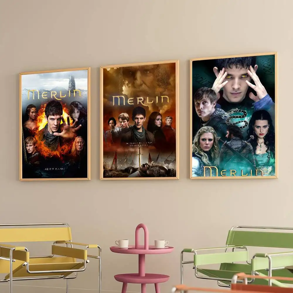 TV Series M-Merlin-S Poster Prints Self Adhesive Home Suitable for Living Room Decor Decoration Wall