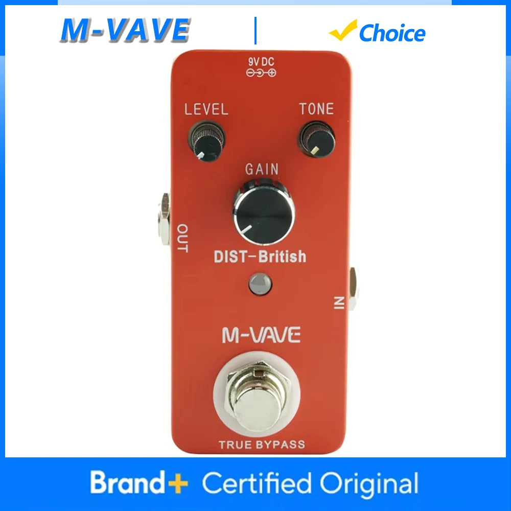

M-VAVE Педаль эффектов искажения и британга Гитарная педаль Британский эффект искажения True Bypass Запчасти и аксессуары для электрогитары