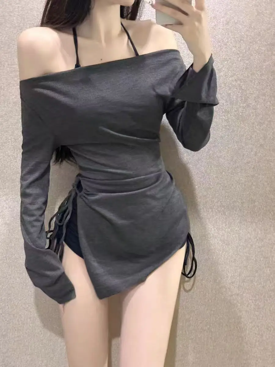 

Женский комплект бикини с высокой талией и накладкой на грудь, сексуальный, утягивающий, для термальных источников, с подкладкой для груди, в комплекте с обувью на плоской подошве