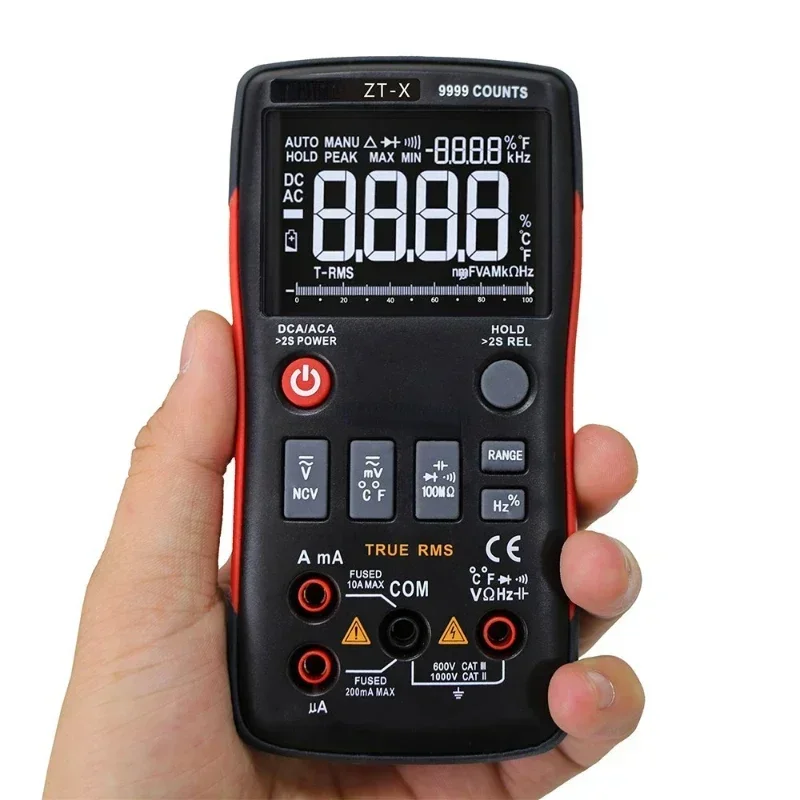 Hot selling ZT-X Push-up Digital Multimeter with Analog Bar HD Three Display 9999 Words