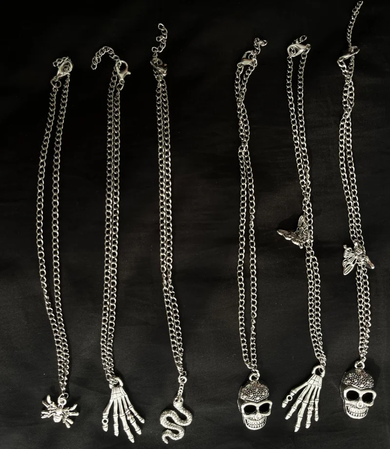 BJD Doll Necklace suitable for1/4 1/3 Uncle size Goth Metal Skull Spider Snake Doll Accessories