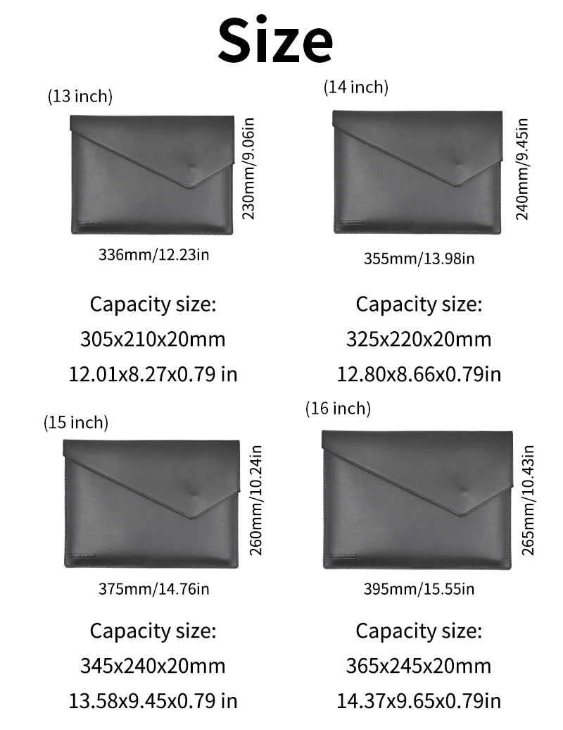 Slim Magnetic Closure 13/14/15/16 Inch Laptop Inner Bag Protective Cover  Simple Design Sleeve Case For MacBook Air 13.6 Pro 14