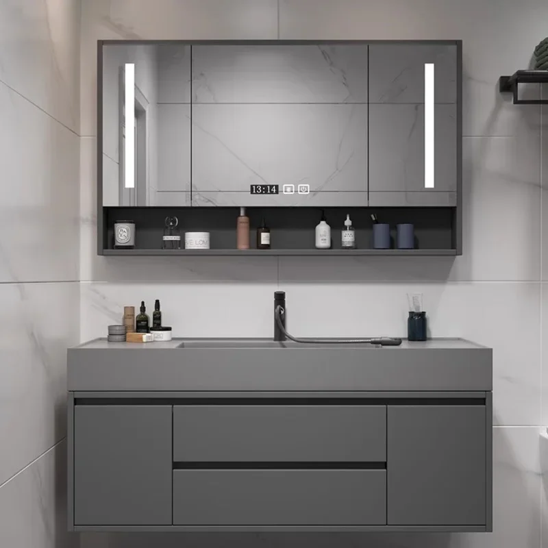 Smart Display Washbasin Bathroom Cabinets Storage Drawer White Bathroom Cabinets Wall Shelf Armadietto Room Furniture