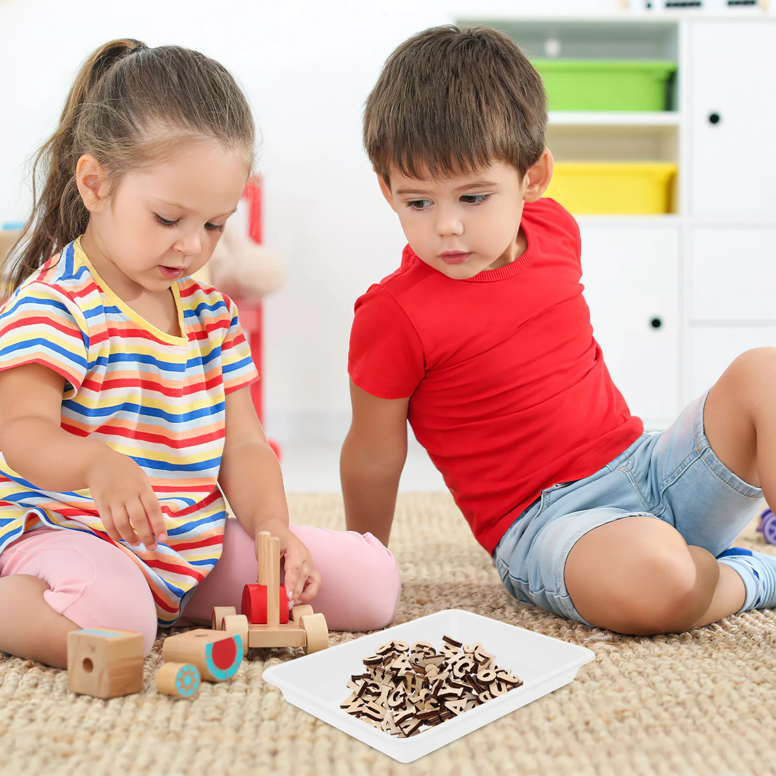 

6Pcs Multipurpose Organizer Tray PP Plastic Puzzle Sorter Trays for Puzzles Beads DIY Projects Household Storage Stackable Tray