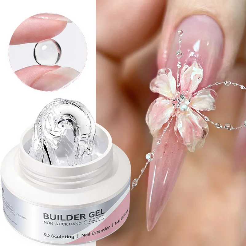 BORN PRETTY 60g Non-Stick Hand Extension Gel Nail Polish 3D Shaping/Sculpting/Carving Milky Jelly Hard Gel UV/LED Manicure